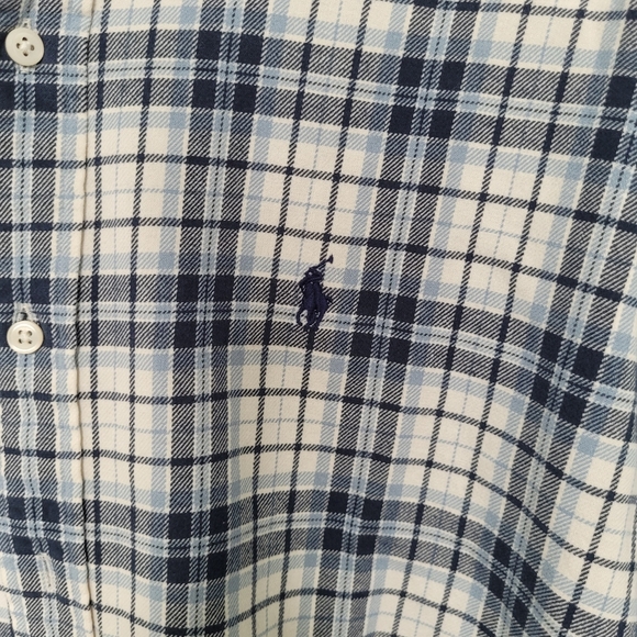 Ralph Lauren Blue Long-Sleeved Cotton Flannel Button Down Classic Fit Large - Picture 4 of 11